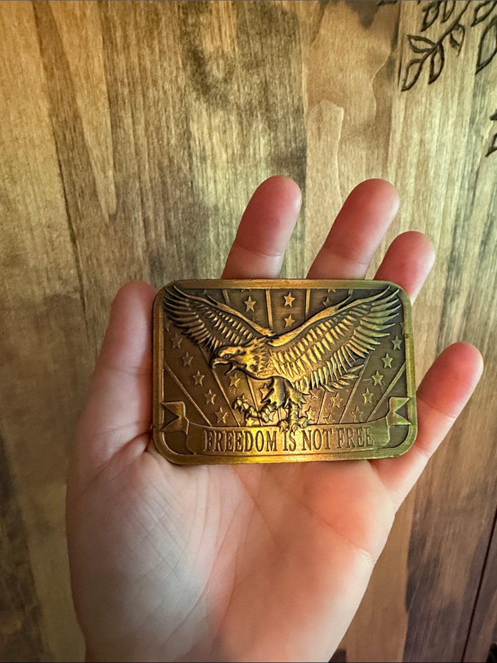 Freedom Is Not Free Brass Belt Buckle